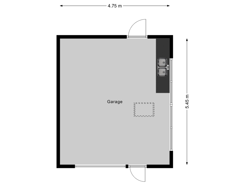 View floorplan of Garage of Kerkweg 14