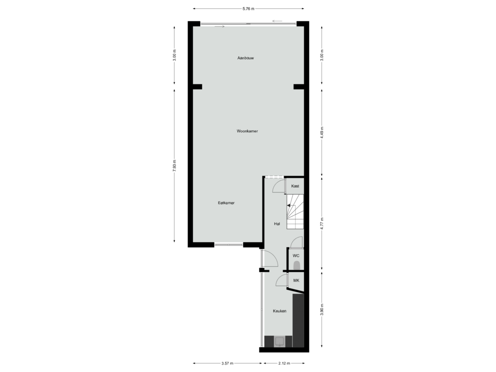 View floorplan of Begane grond of Jupiterstraat 35