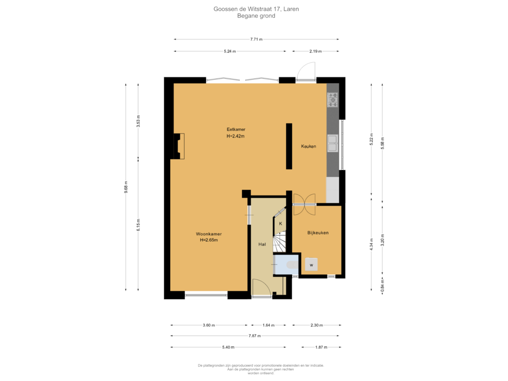 Bekijk plattegrond van Begane grond van Goossen de Witstraat 17