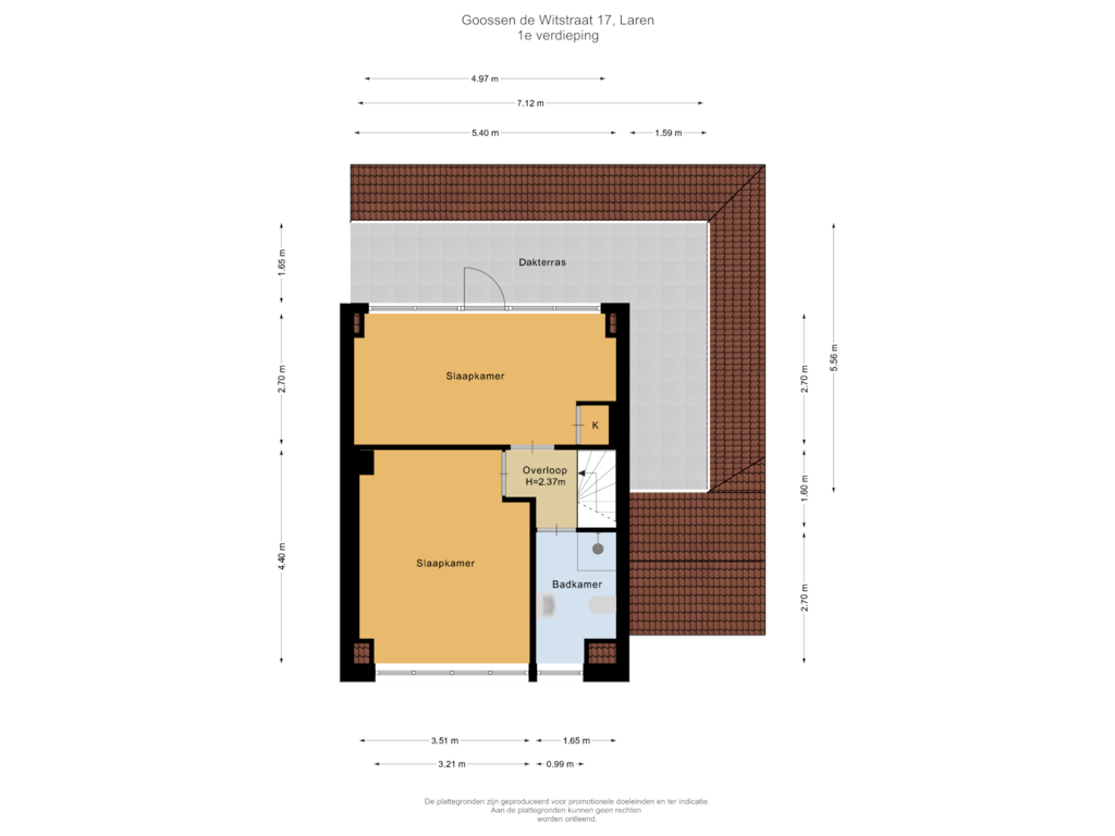 Bekijk plattegrond van 1e verdieping van Goossen de Witstraat 17