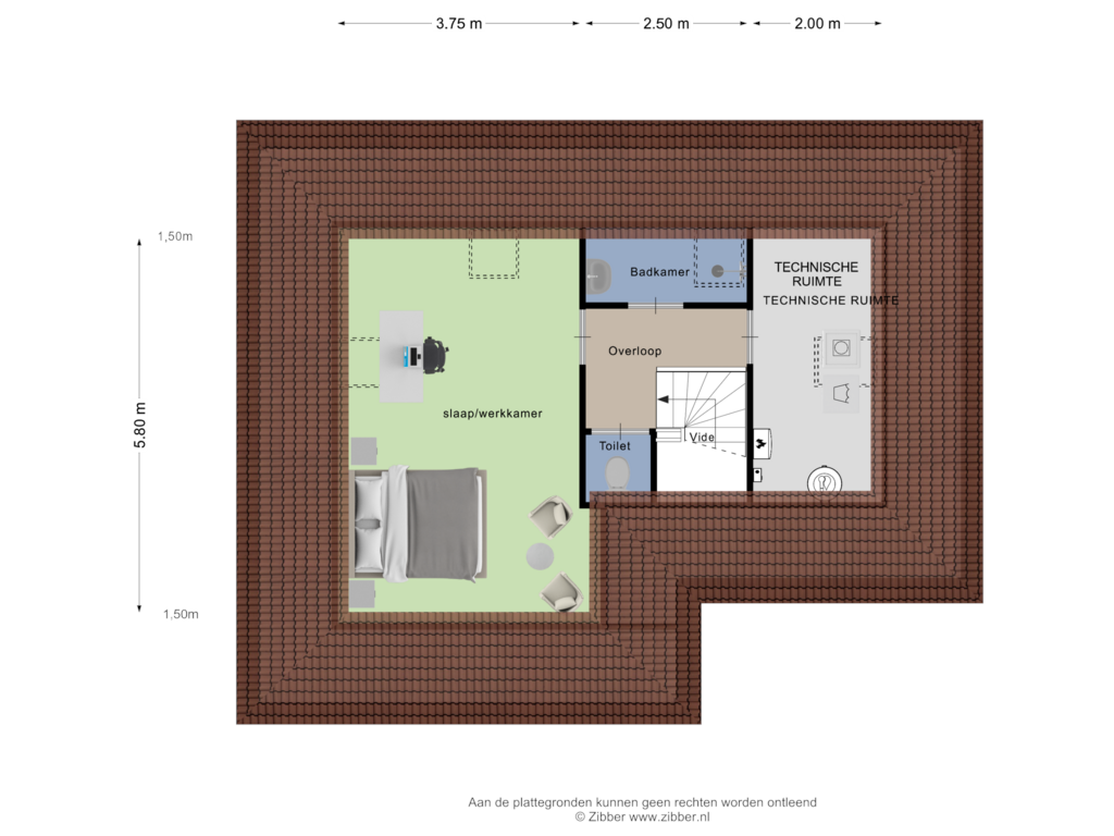 Bekijk plattegrond van Tweede Verdieping van Arendshorst 42