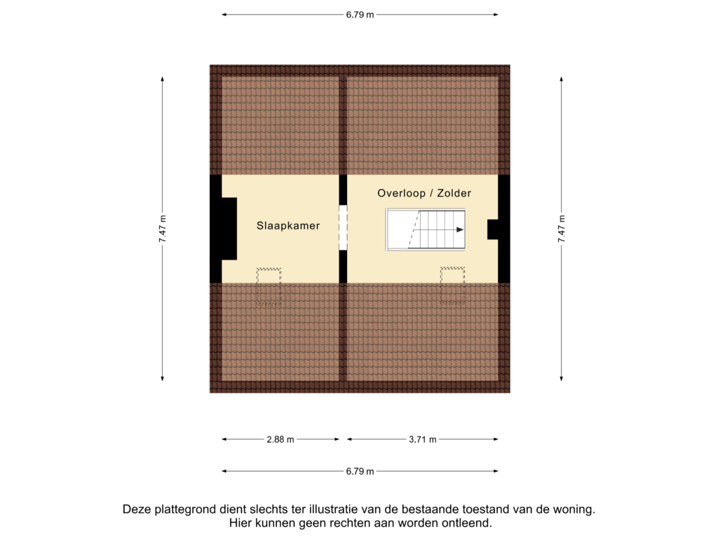 Bekijk plattegrond van Zolder van Dalestraat 27