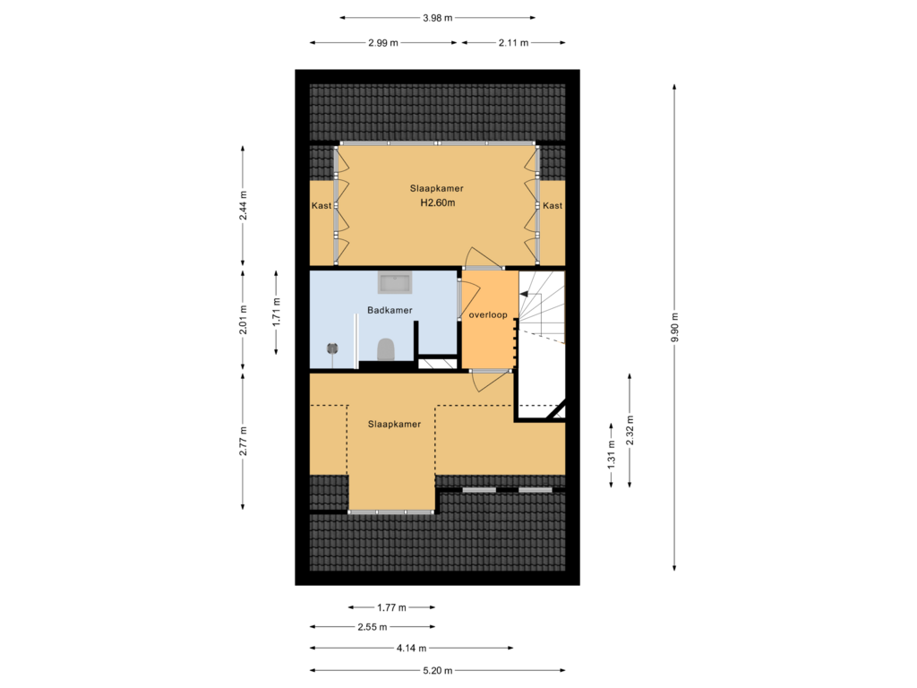 Bekijk plattegrond van Eerste verdieping van Oldenhove 7-A