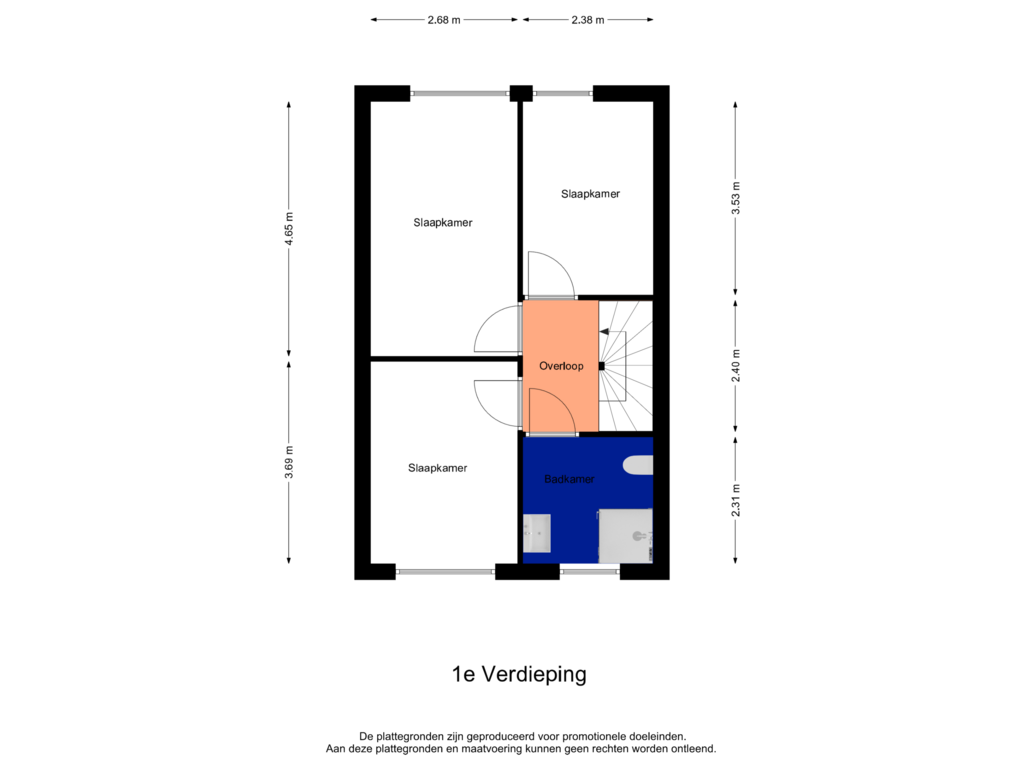 Bekijk plattegrond van 1e Verdieping van Vijverlaan 64