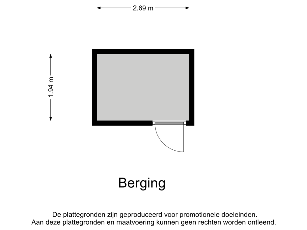 Bekijk plattegrond van Berging van Vijverlaan 64