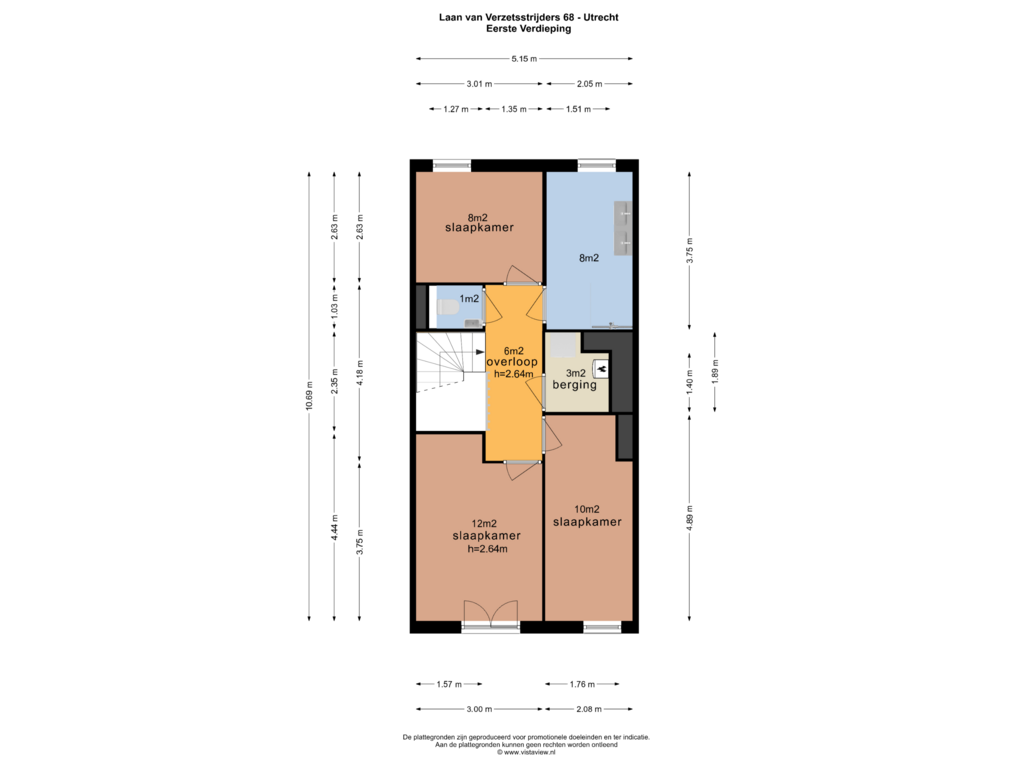 Bekijk plattegrond van EERSTE VERDIEPING van Laan van Verzetsstrijders 68