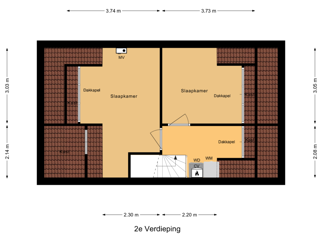 Bekijk plattegrond van 2e Verdieping van Purper 9