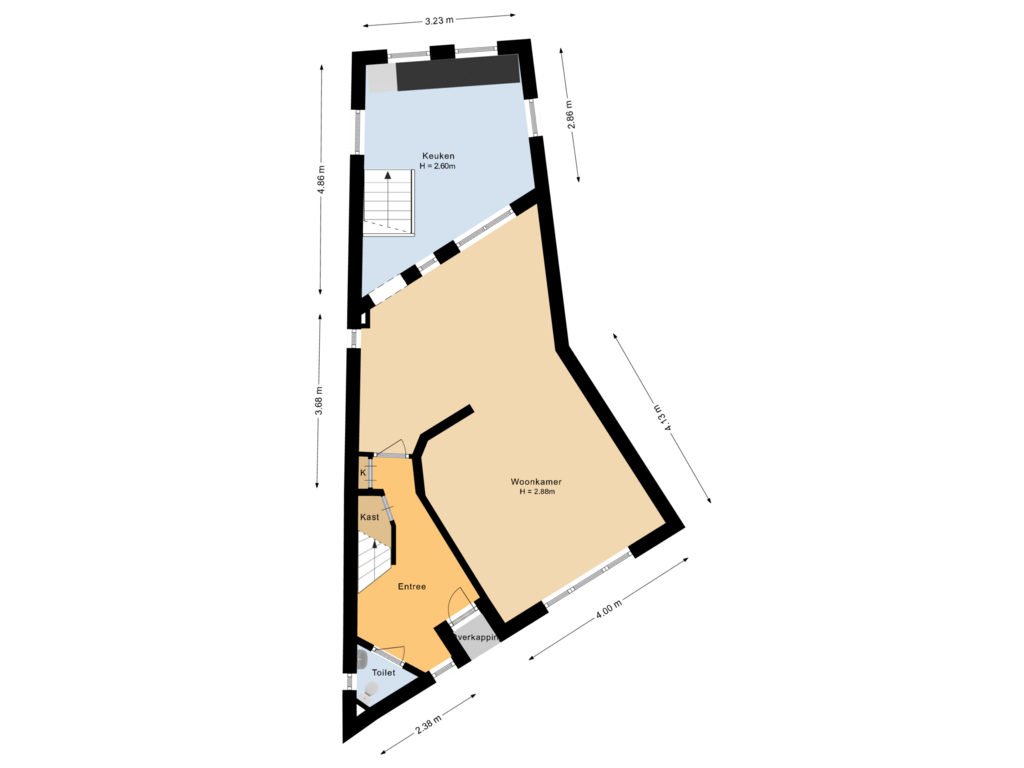 Bekijk plattegrond van Begane grond van Oosterhaven 49