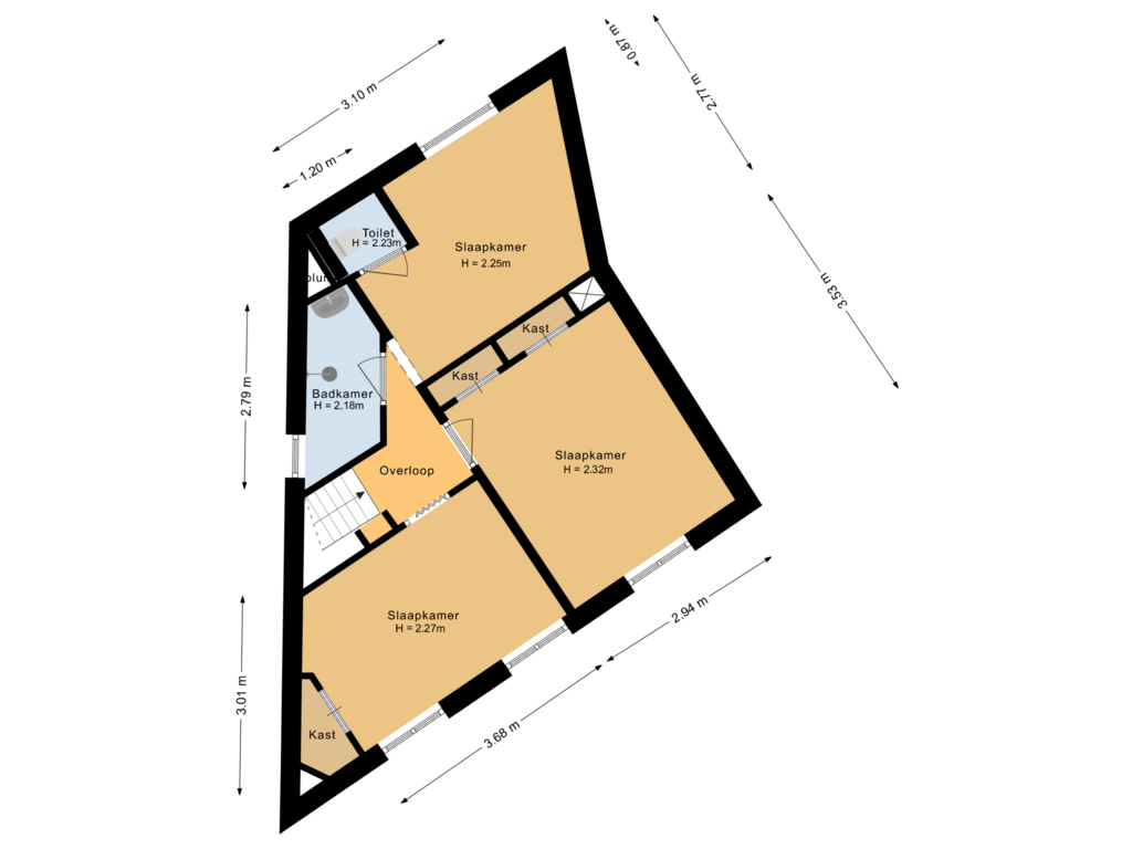 Bekijk plattegrond van Eerste verdieping van Oosterhaven 49