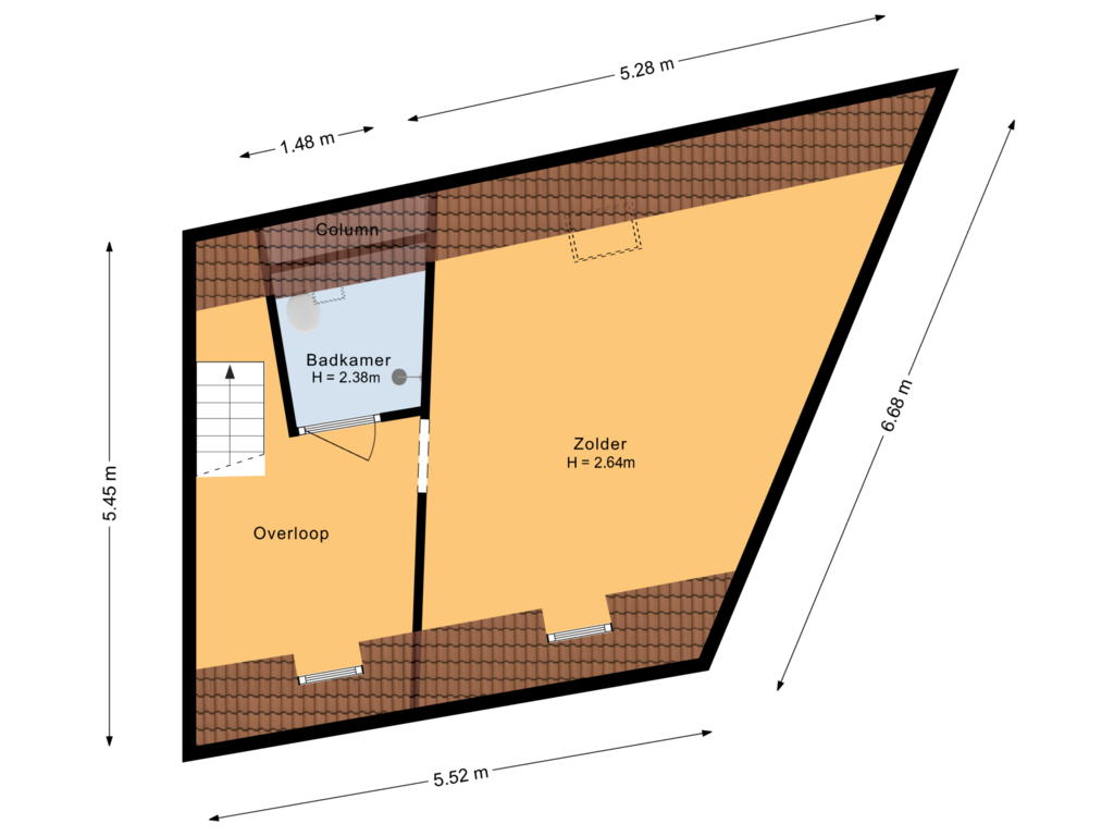 Bekijk plattegrond van Garage Zolder van Oosterhaven 49