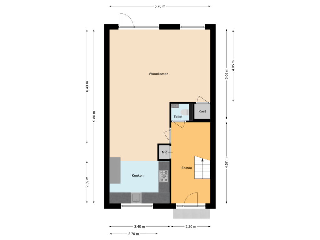 Bekijk plattegrond van Begane grond van Eikenlaan 38