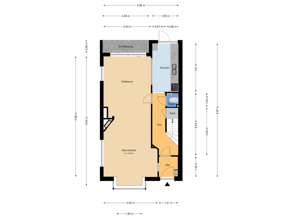 Bekijk plattegrond van Begane grond van Cremerstraat 37