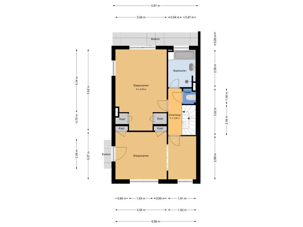 Bekijk plattegrond van 1e verdieping van Cremerstraat 37