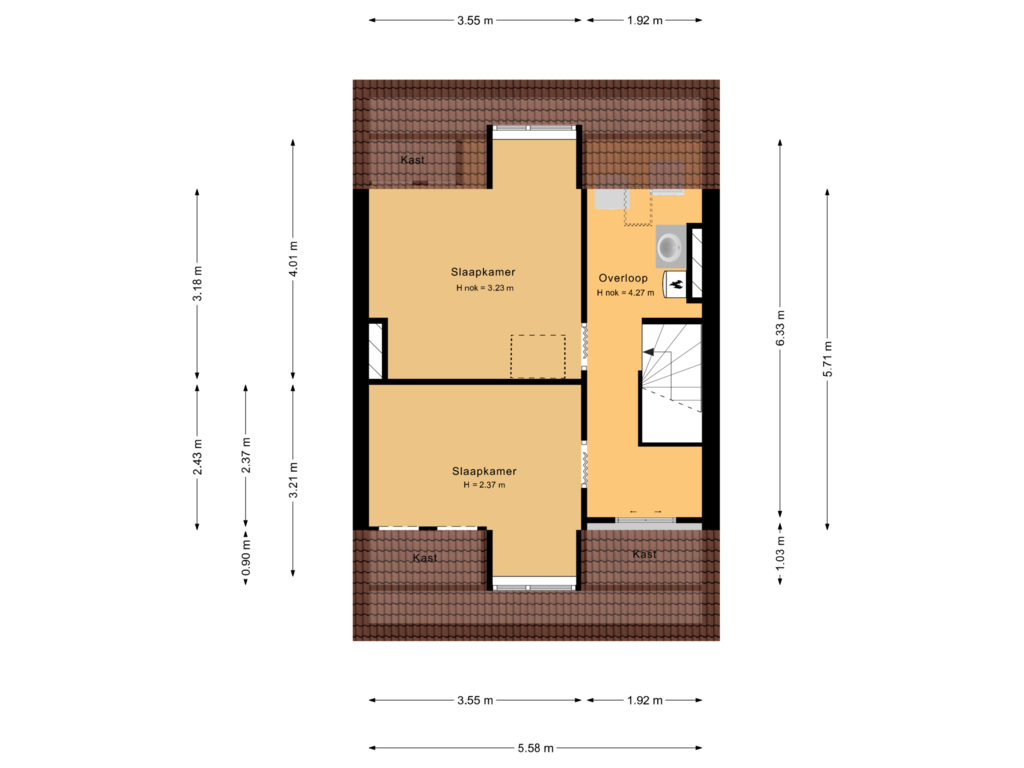 Bekijk plattegrond van 2e verdieping van Cremerstraat 37