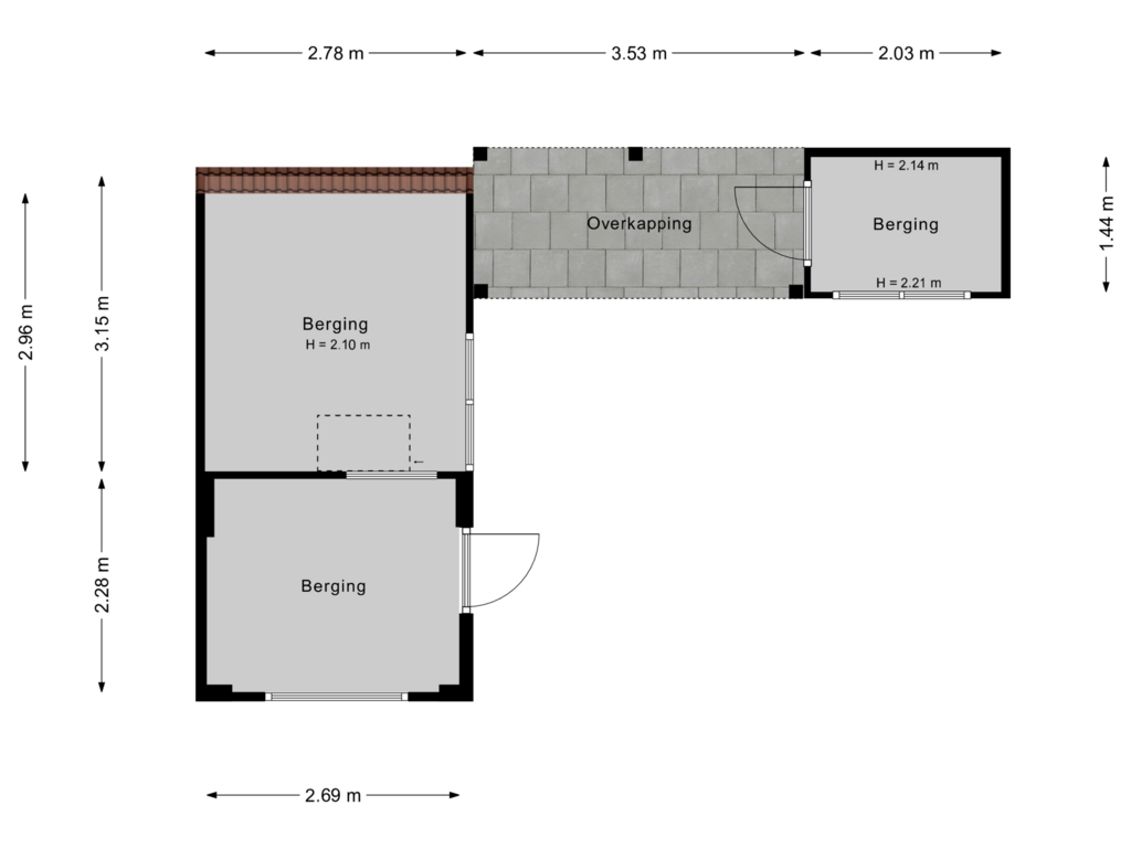 Bekijk plattegrond van Berging van Cremerstraat 37