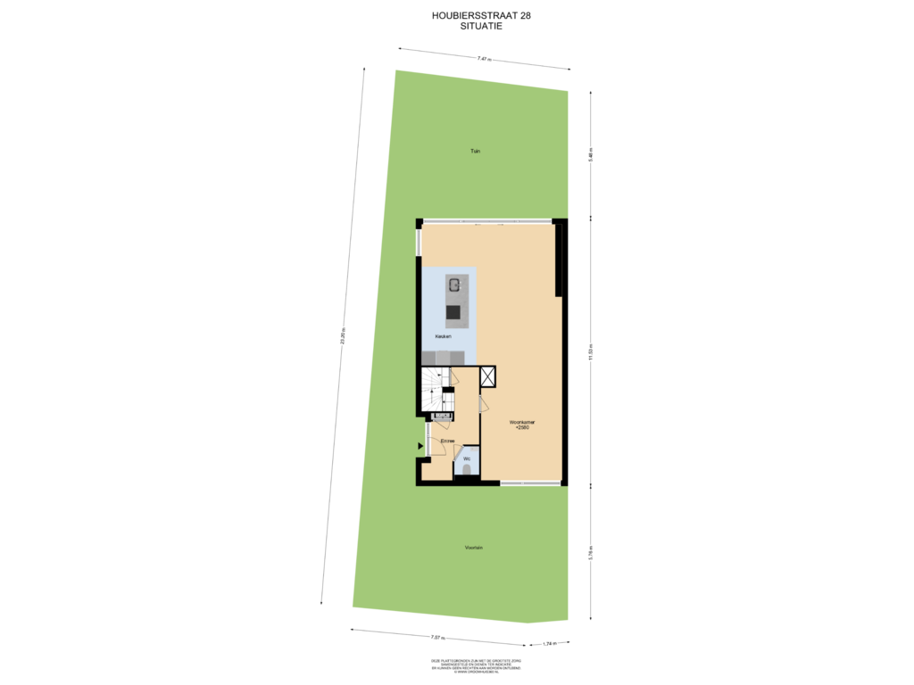 Bekijk plattegrond van Situatie van Houbiersstraat 28