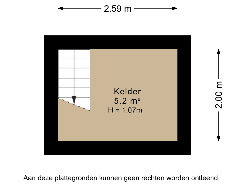 View floorplan of Kelder of Arubastraat 9