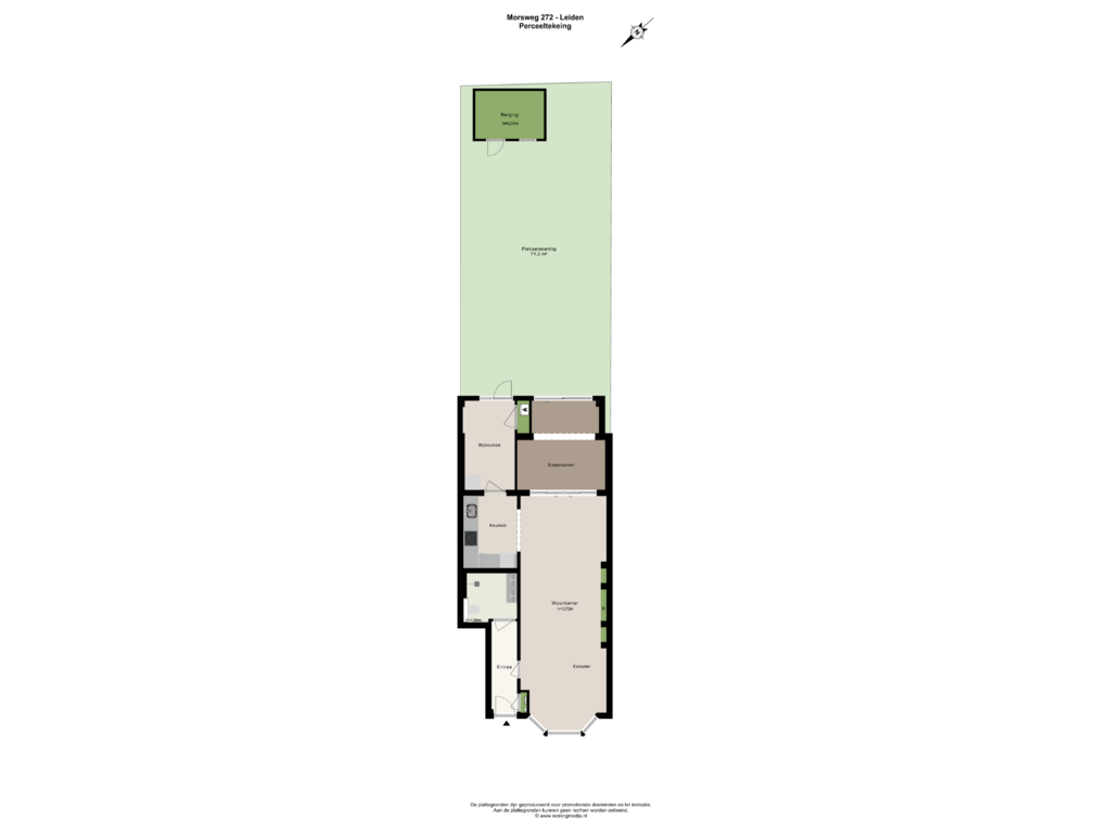 View floorplan of Perceeltekeing of Morsweg 272