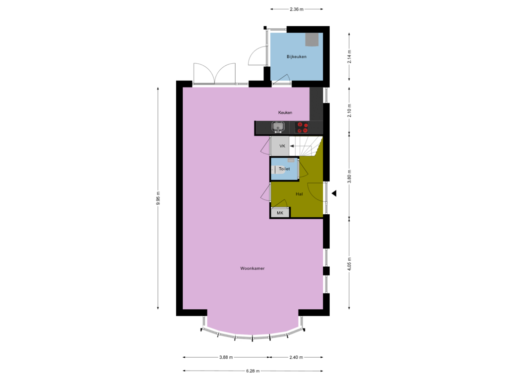 Bekijk plattegrond van Begane Grond van H.K. Pootstraat 2