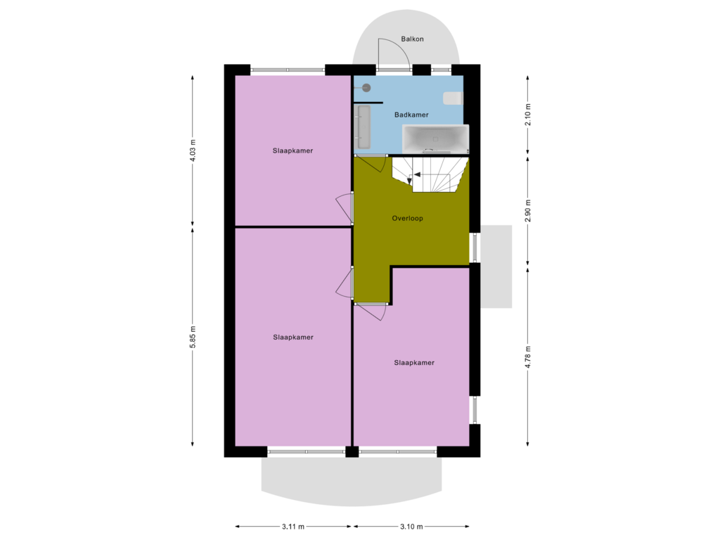 Bekijk plattegrond van 1e Verdieping van H.K. Pootstraat 2