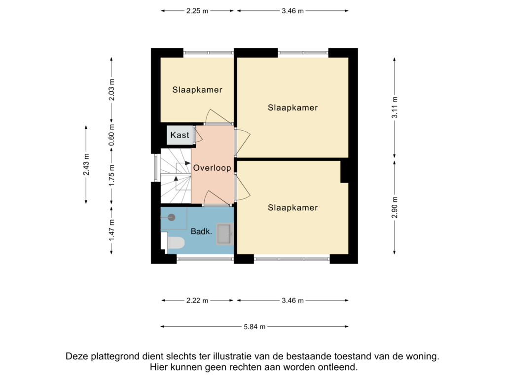 Bekijk plattegrond van Verdieping van Scheulderdorpsstraat 55