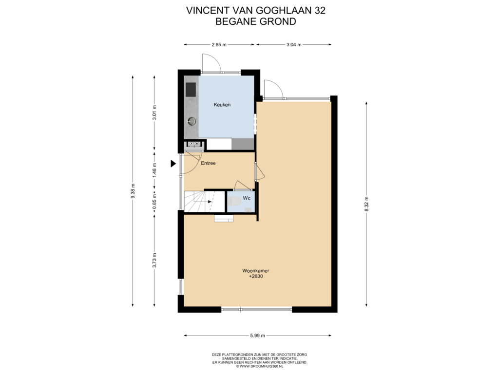 Bekijk plattegrond van Begane Grond van Vincent van Goghlaan 32