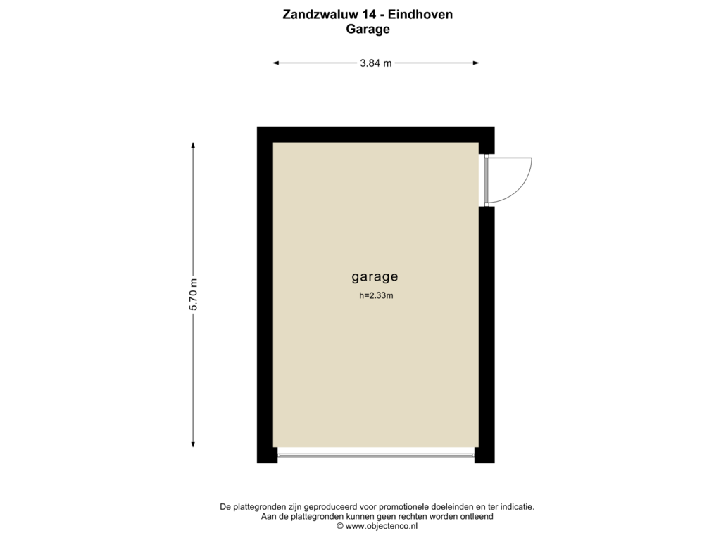 View floorplan of GARAGE of Zandzwaluw 14