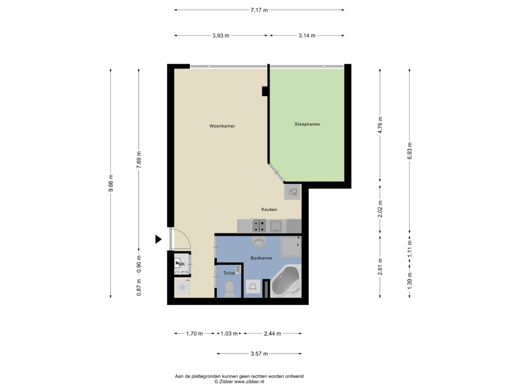 Bekijk plattegrond van Appartement van Goirkestraat 18-C