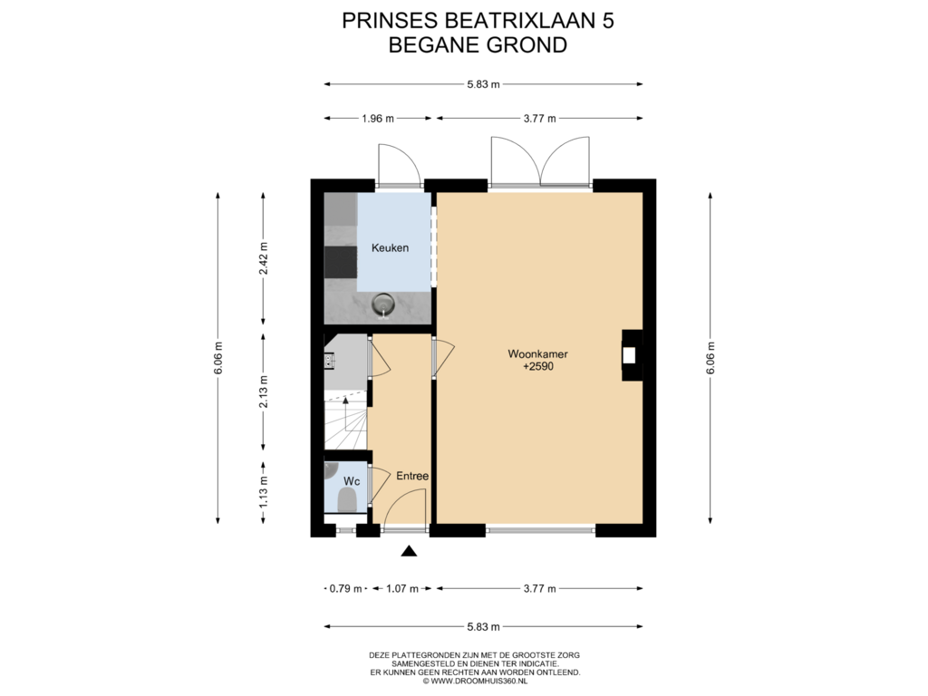 Bekijk plattegrond van Begane grond van Prinses Beatrixlaan 5