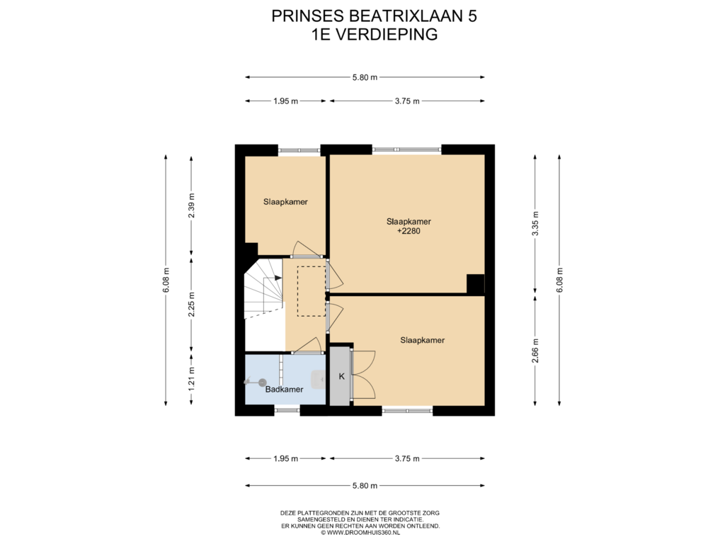 Bekijk plattegrond van 1E Verdieping van Prinses Beatrixlaan 5