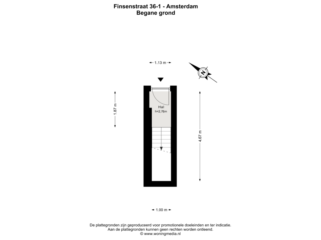 Bekijk plattegrond van Begane grond van Finsenstraat 36-1