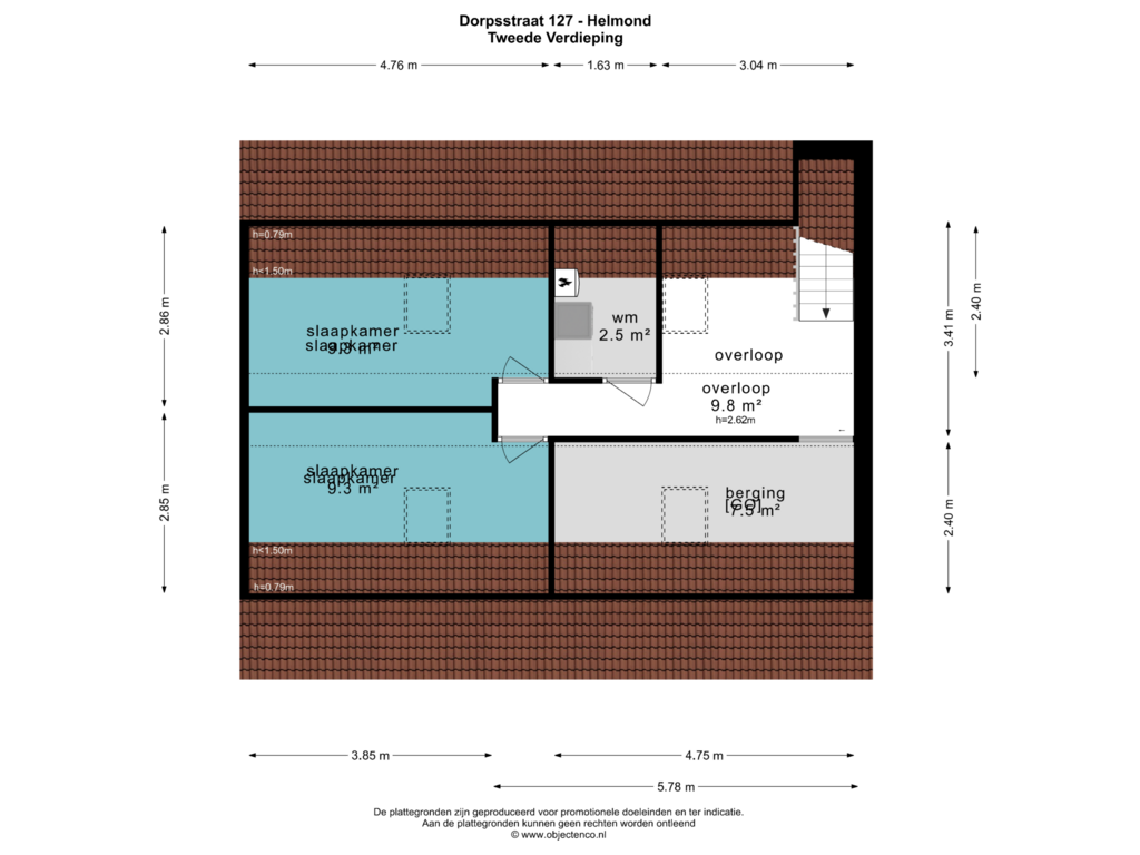 View floorplan of TWEEDE VERDIEPING of Dorpsstraat 127