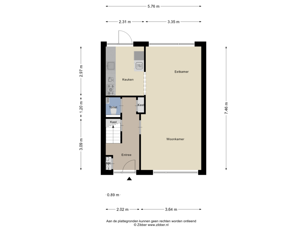 Bekijk plattegrond van Begane grond van Chrysantenstraat 34