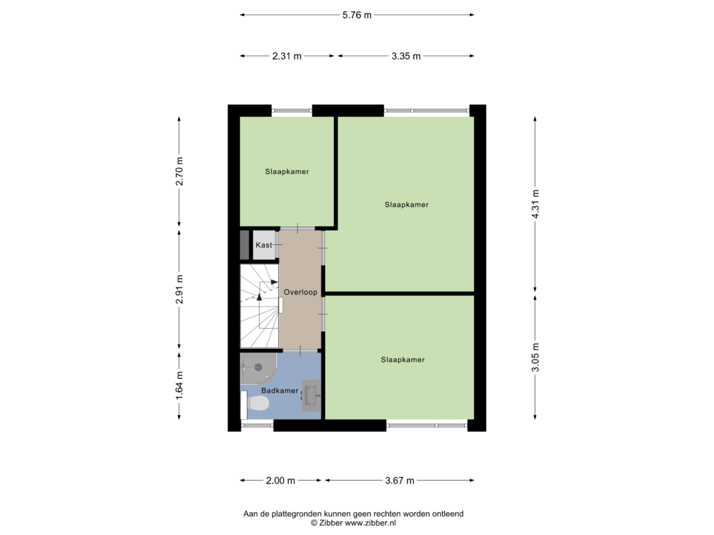 Bekijk plattegrond van Eerste verdieping van Chrysantenstraat 34