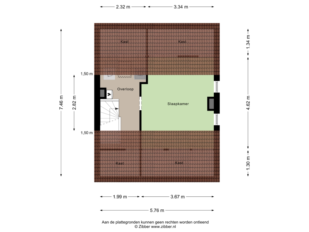 Bekijk plattegrond van Tweede verdieping van Chrysantenstraat 34