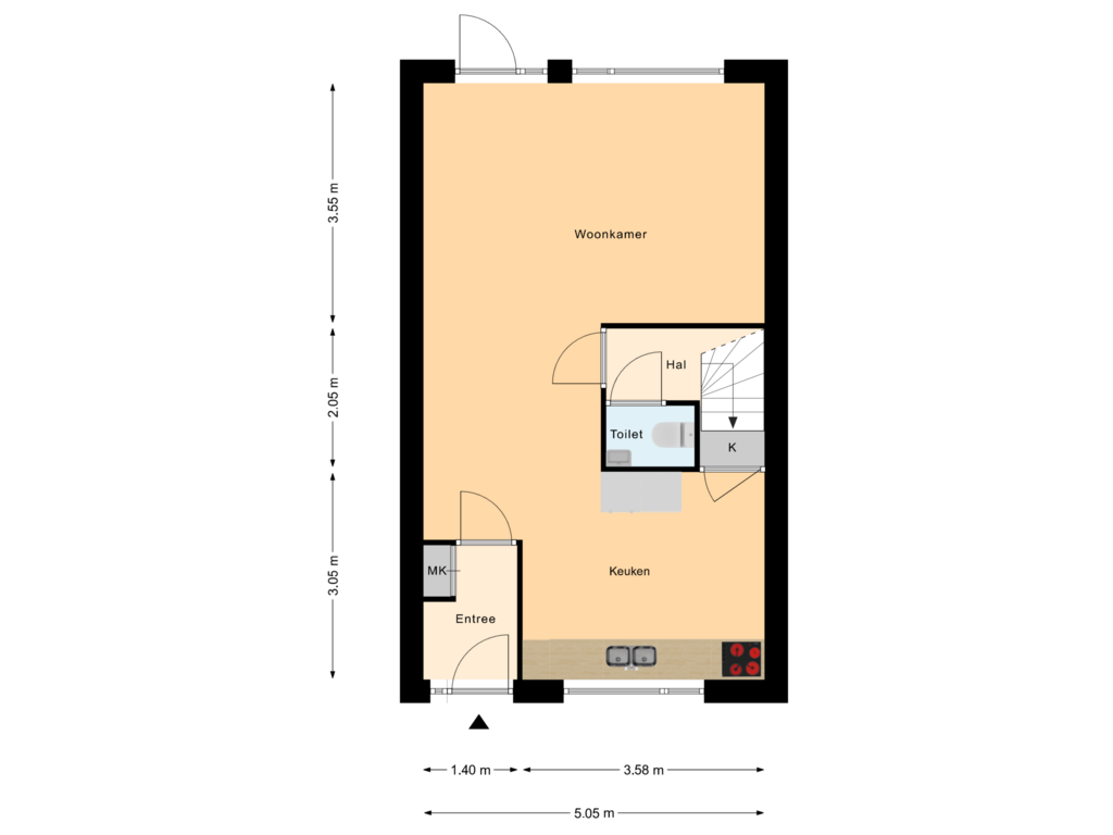 Bekijk plattegrond van Begane Grond van Veldkers 84