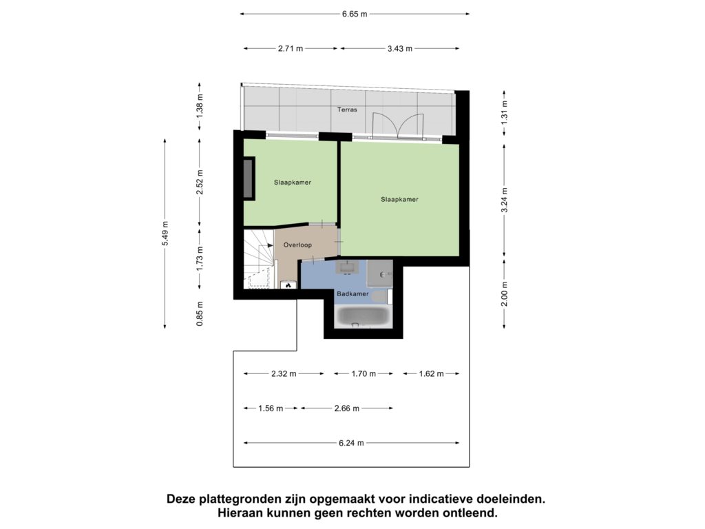 View floorplan of Derde Verdieping of Sonmansstraat 60-A02