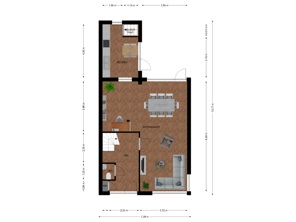 Bekijk plattegrond van Begane grond van Dr. Hustinxlaan 49