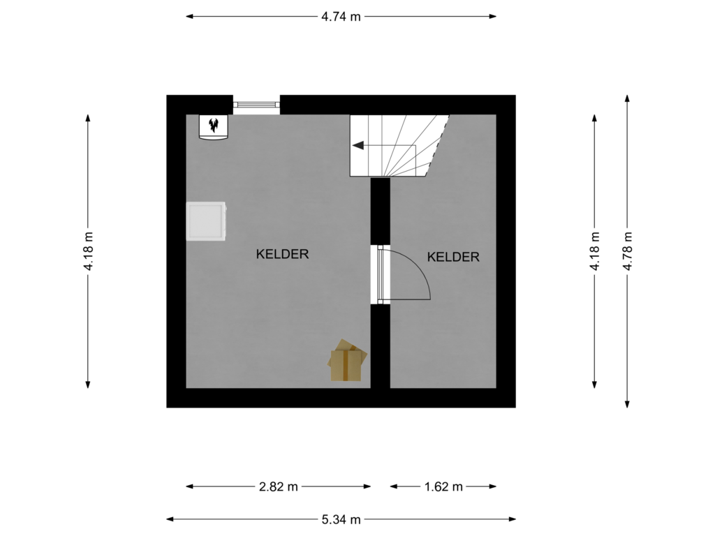 Bekijk plattegrond van Kelder van Dr. Hustinxlaan 49