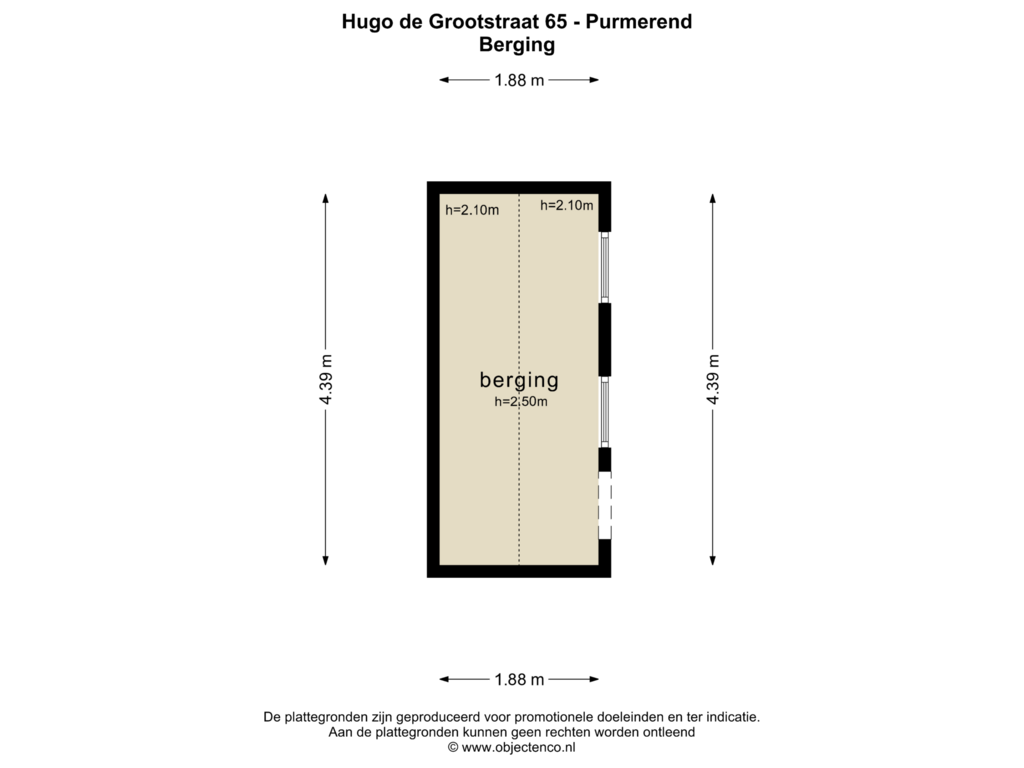 Bekijk plattegrond van BERGING van Hugo de Grootstraat 65