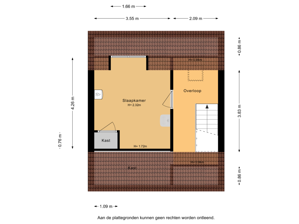 View floorplan of 2e verdieping of Koningin Wilhelminalaan 18