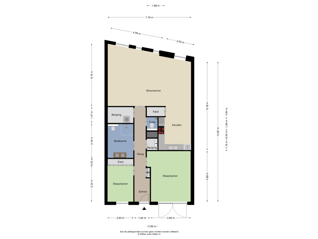 Bekijk plattegrond van Appartement van Klapperdijk 32-K