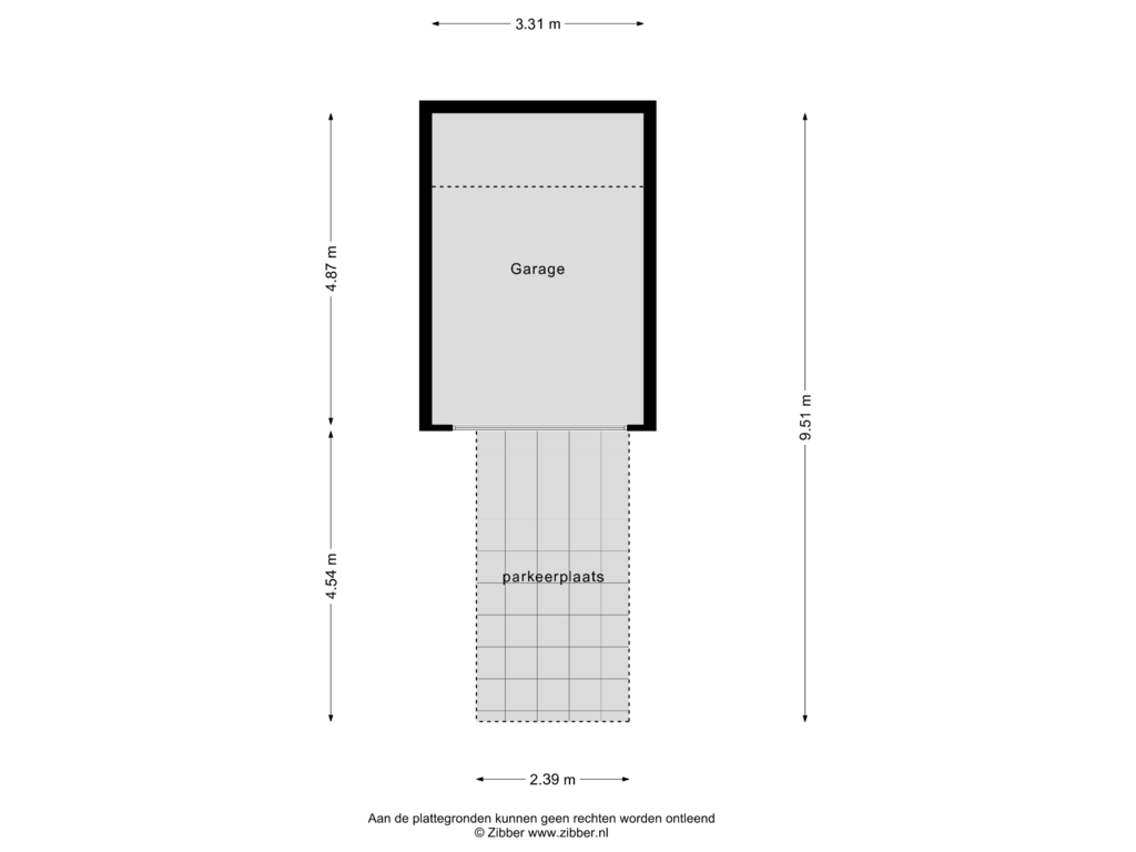 Bekijk plattegrond van Garage van Klapperdijk 32-K