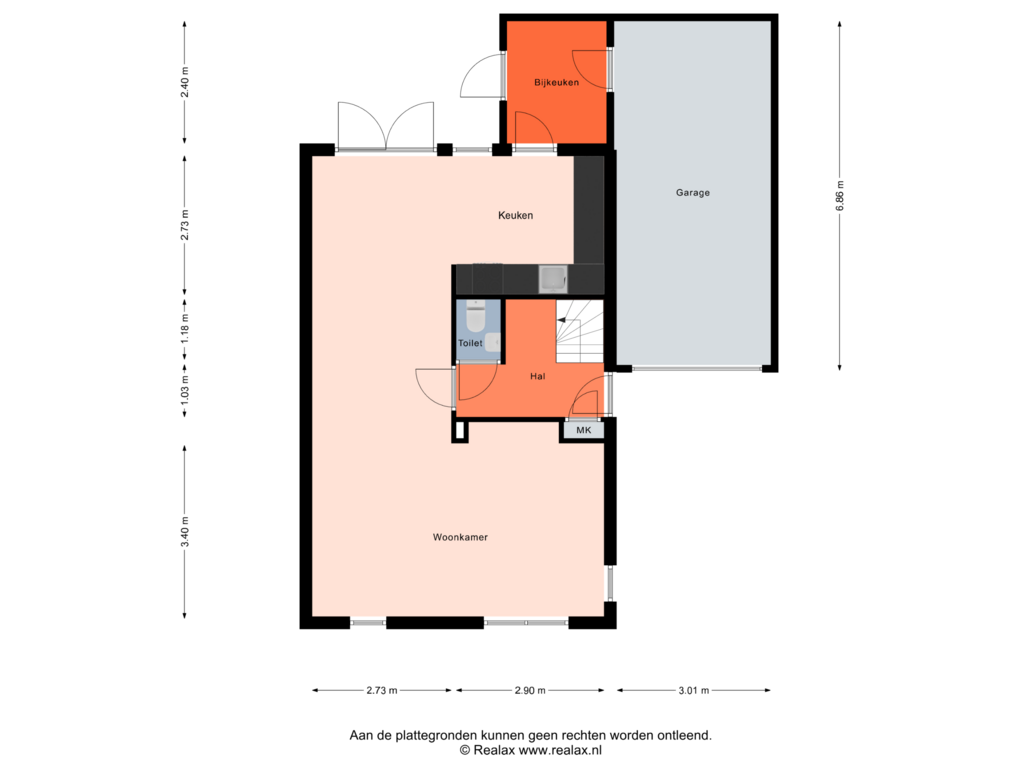 View floorplan of Begane grond of Turfringen 18