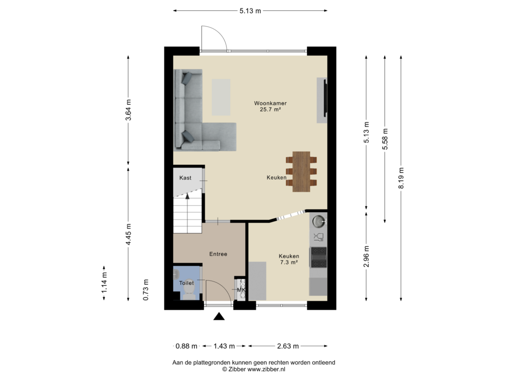 Bekijk plattegrond van Begane Grond van Darwinstraat 42