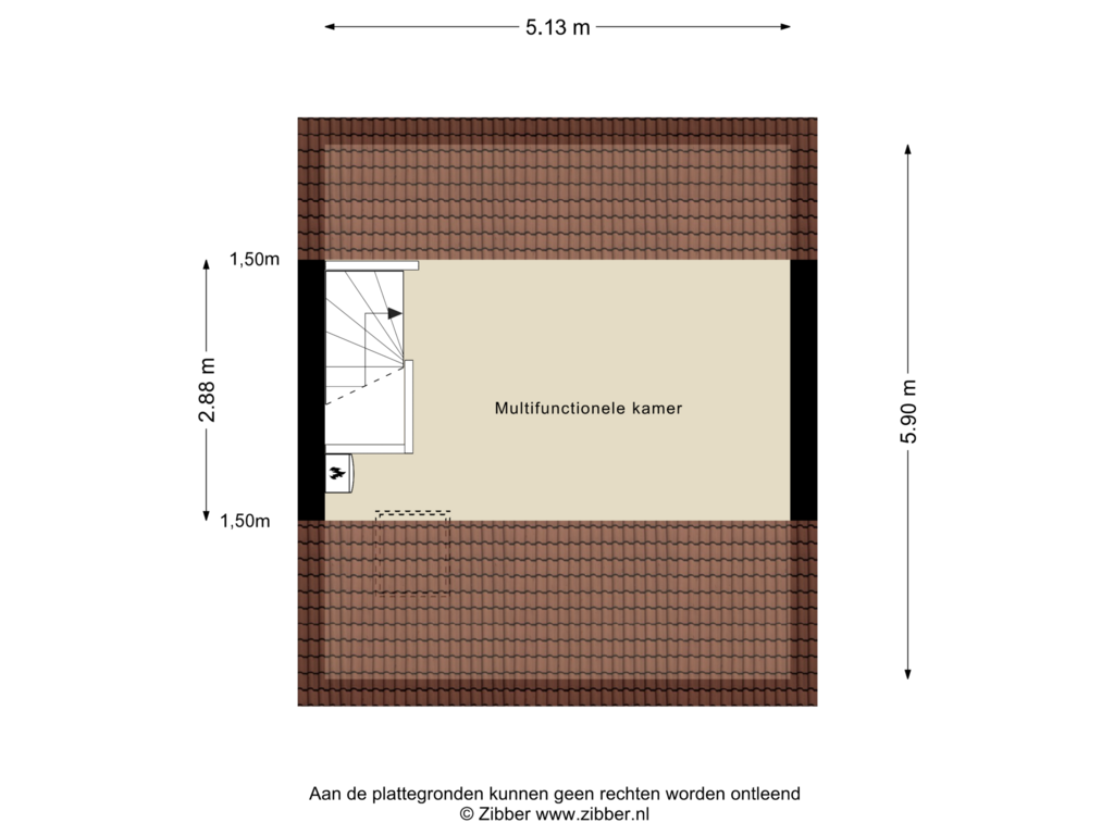 Bekijk plattegrond van Zolder van Darwinstraat 42