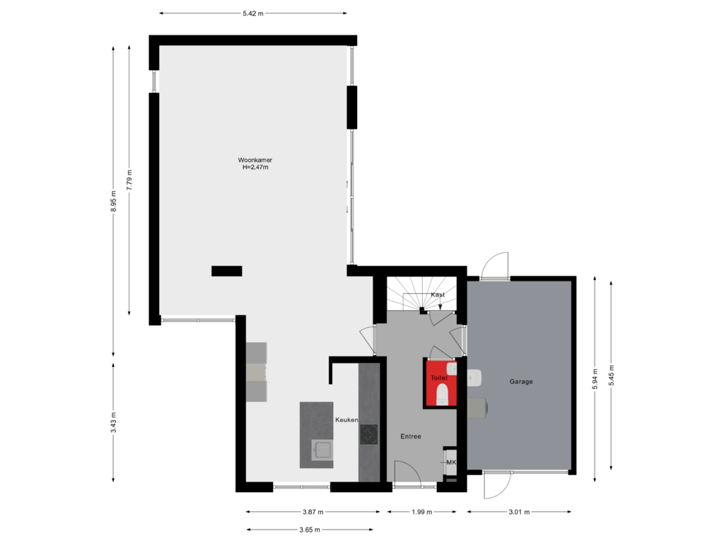 Bekijk plattegrond van Begane Grond van Johanna Naberstraat 64