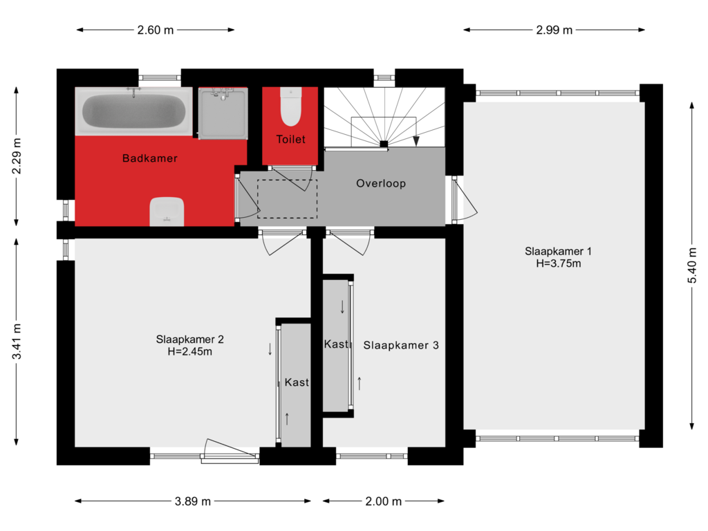 Bekijk plattegrond van Eerste Verdieping van Johanna Naberstraat 64