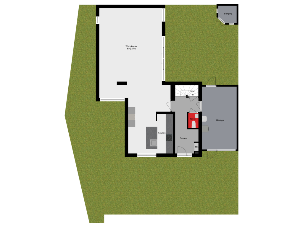 Bekijk plattegrond van Begane Grond Met Tuin van Johanna Naberstraat 64