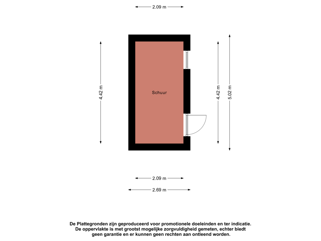 View floorplan of Schuur of Paulus Potterlaan 13